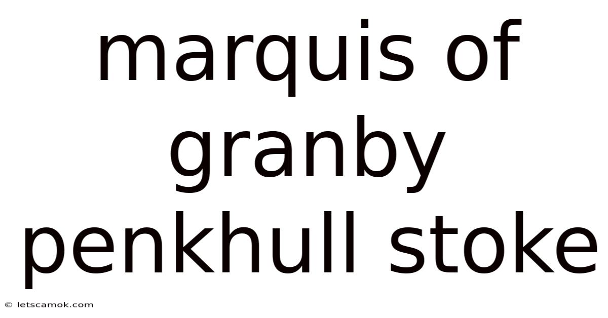 Marquis Of Granby Penkhull Stoke
