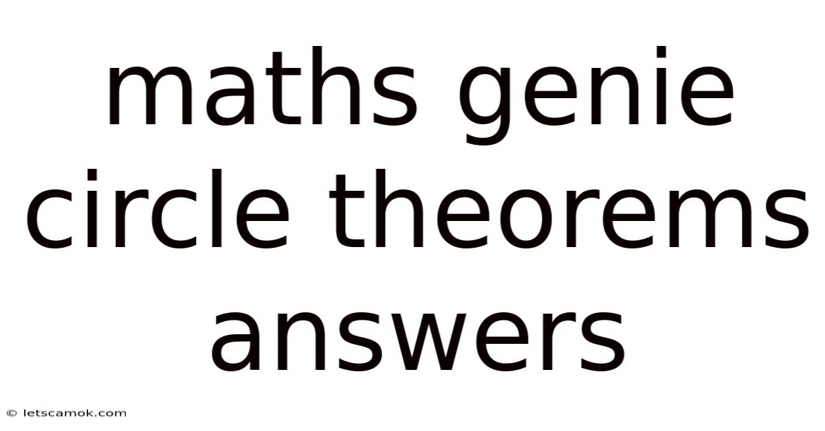 Maths Genie Circle Theorems Answers