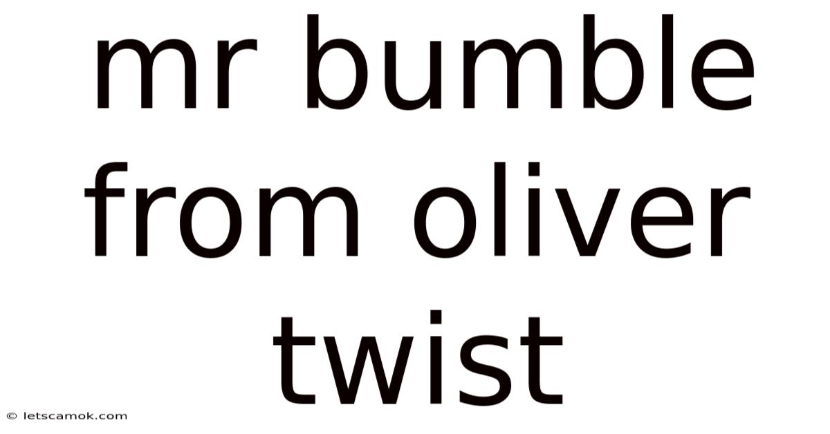 Mr Bumble From Oliver Twist