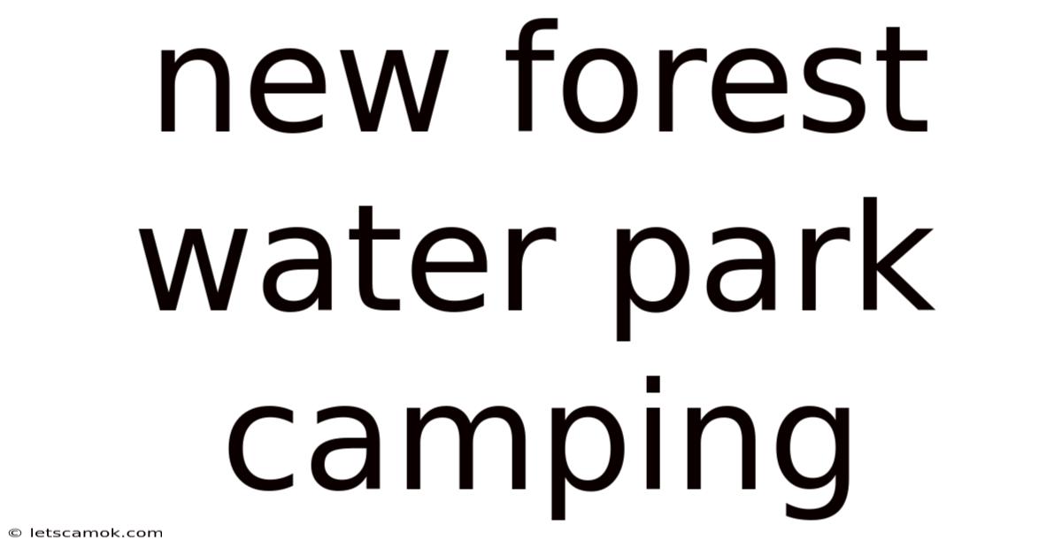New Forest Water Park Camping