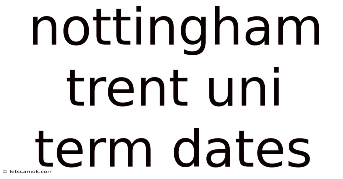 Nottingham Trent Uni Term Dates