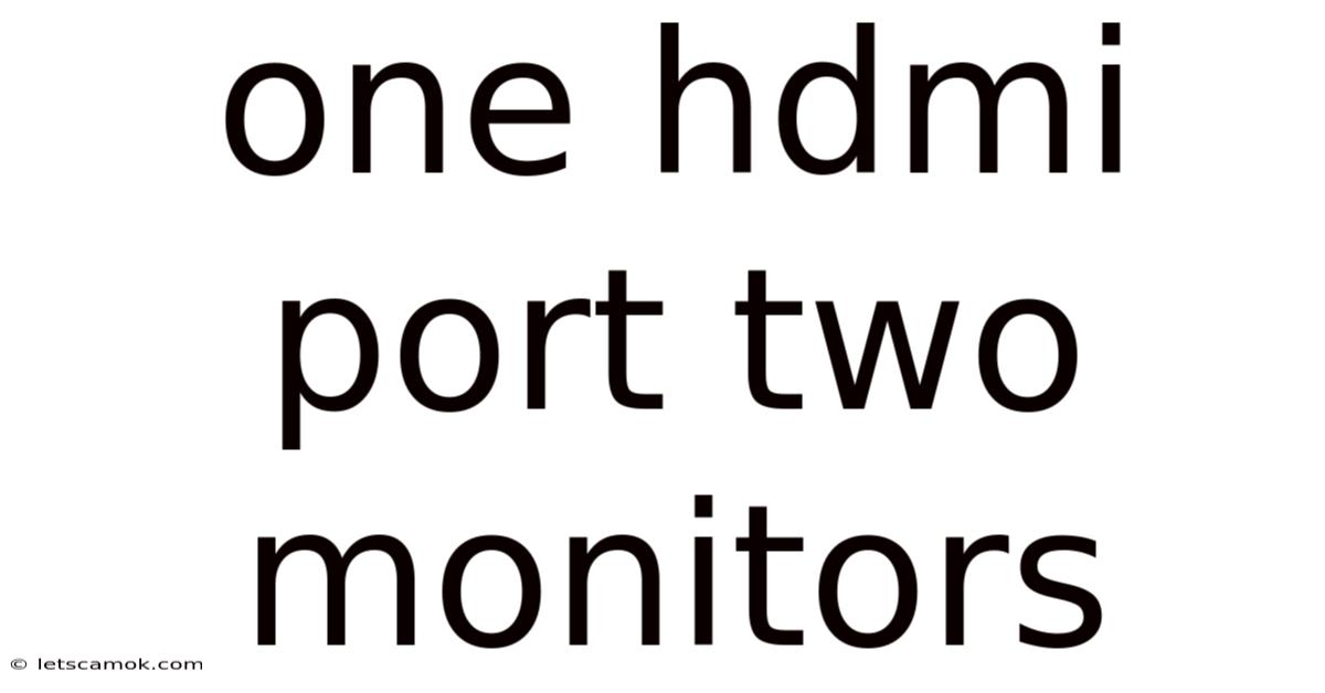 One Hdmi Port Two Monitors