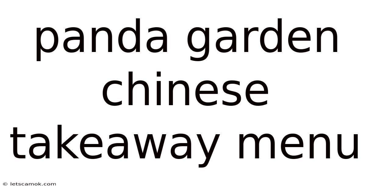 Panda Garden Chinese Takeaway Menu