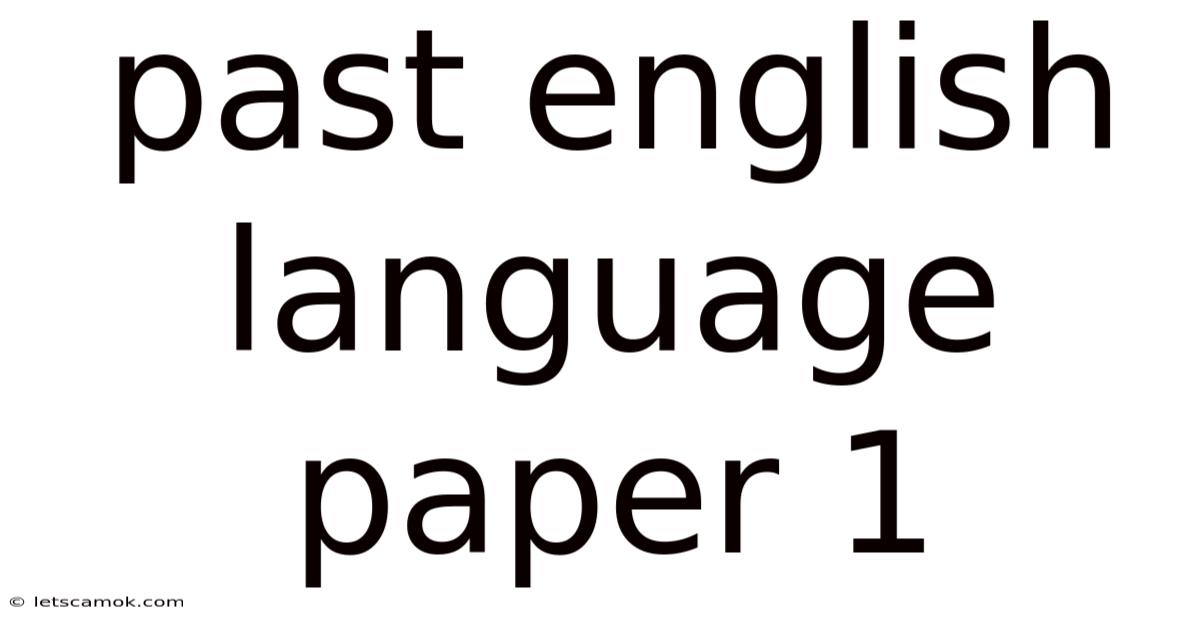 Past English Language Paper 1