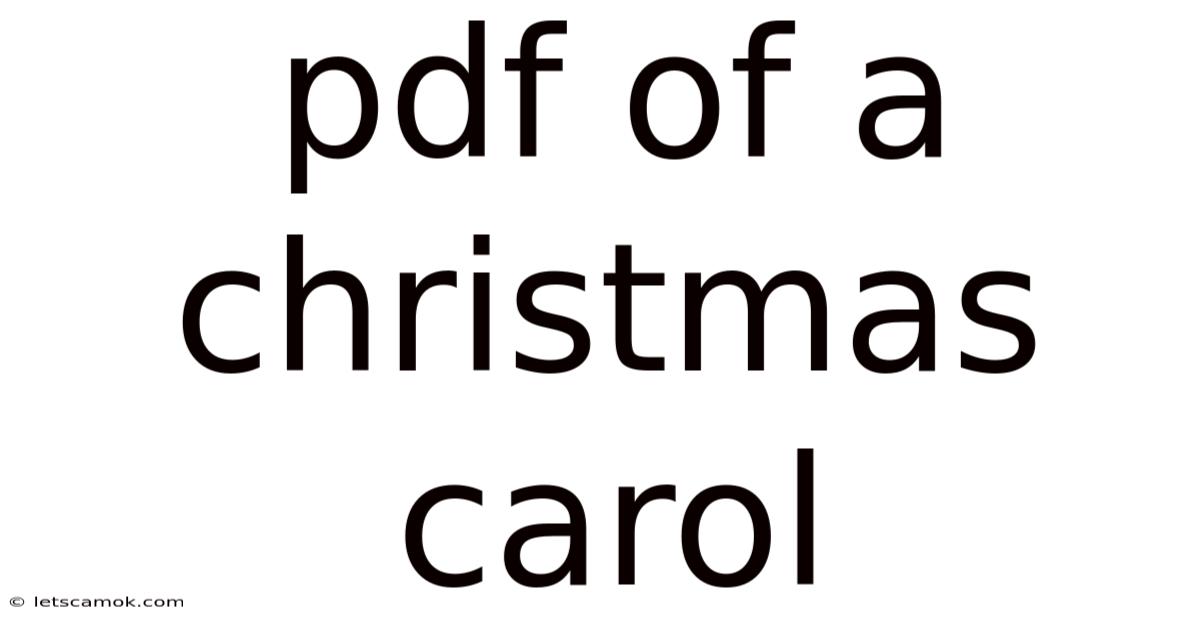 Pdf Of A Christmas Carol