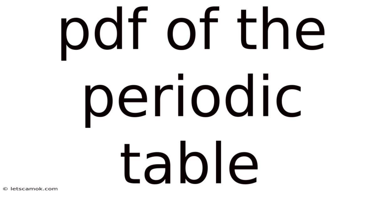Pdf Of The Periodic Table
