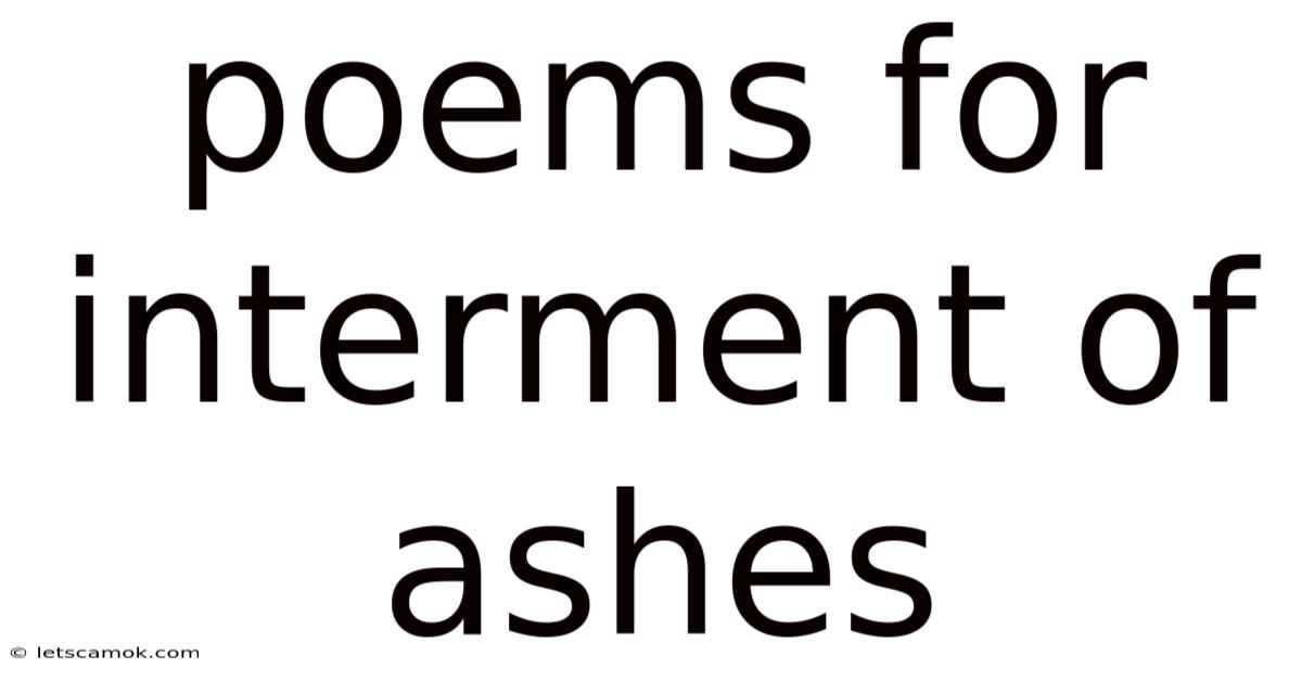 Poems For Interment Of Ashes