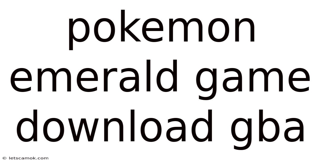 Pokemon Emerald Game Download Gba