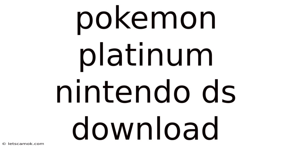 Pokemon Platinum Nintendo Ds Download