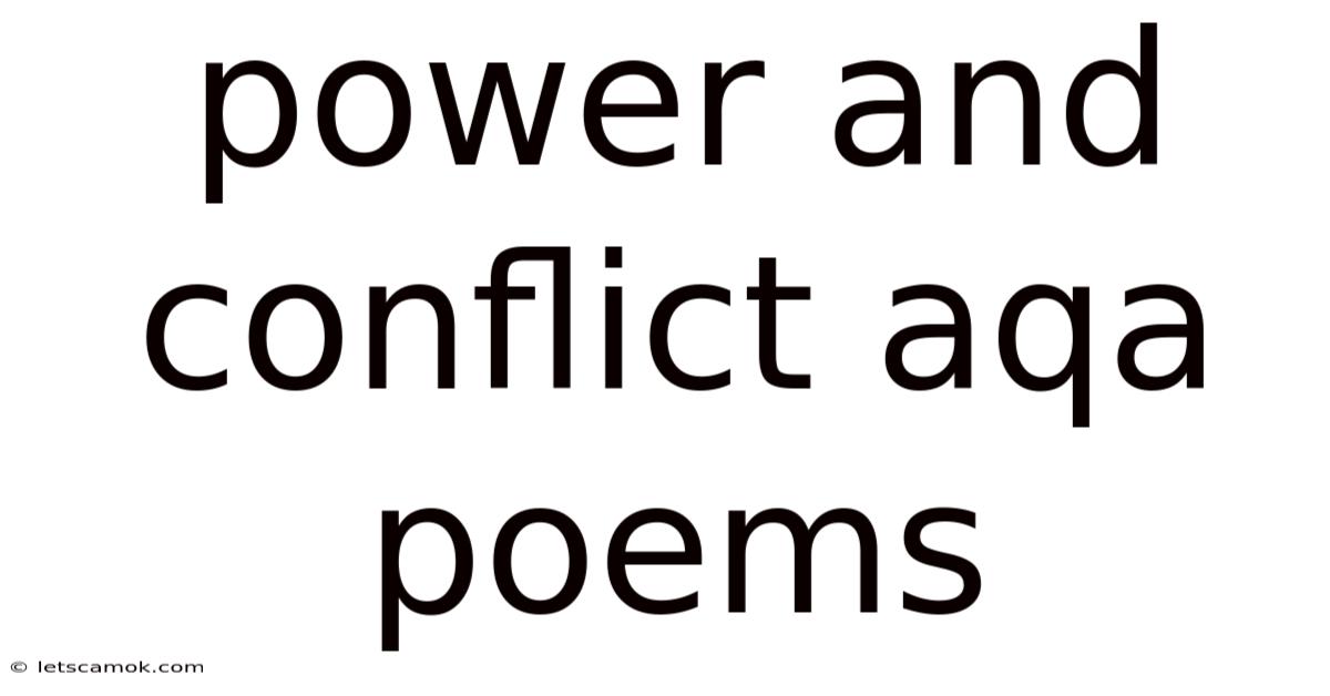 Power And Conflict Aqa Poems