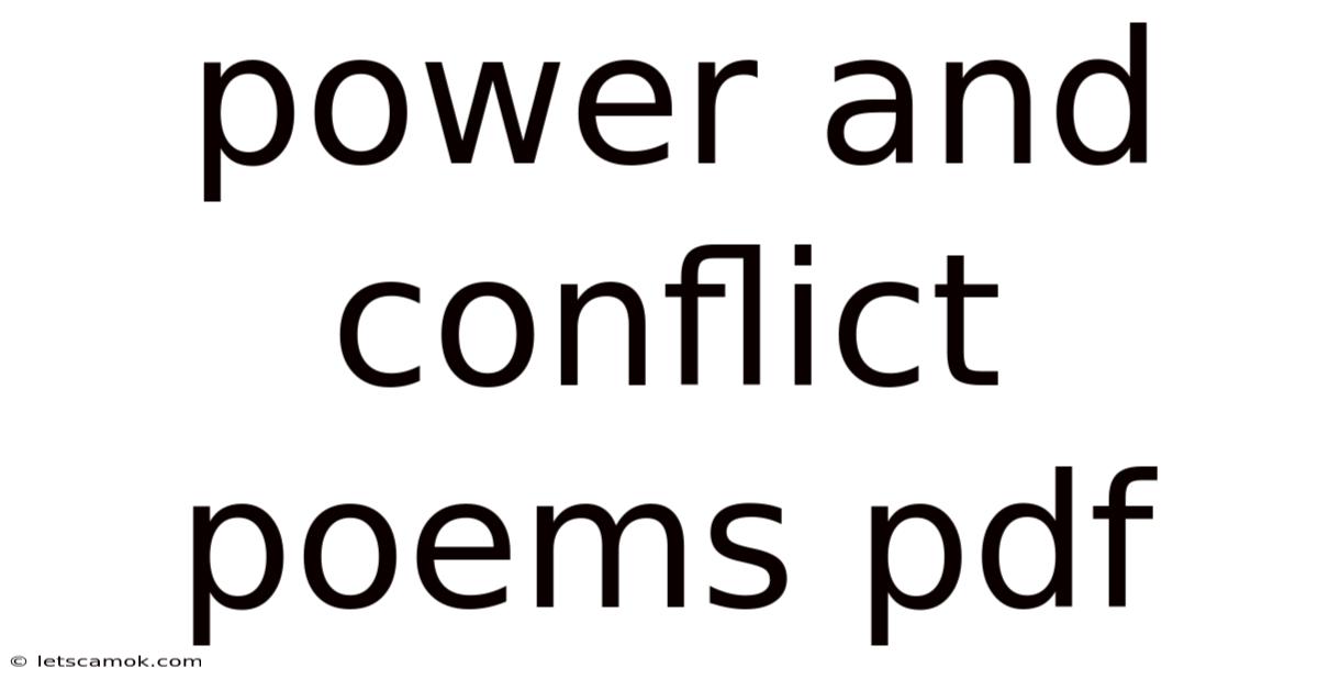 Power And Conflict Poems Pdf