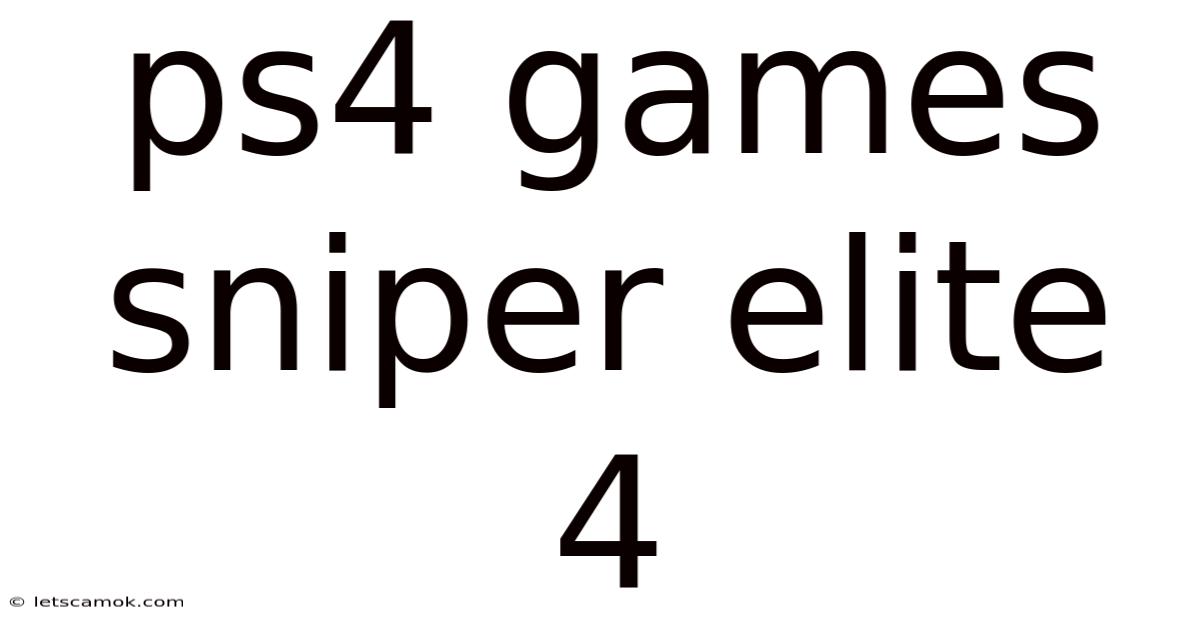 Ps4 Games Sniper Elite 4