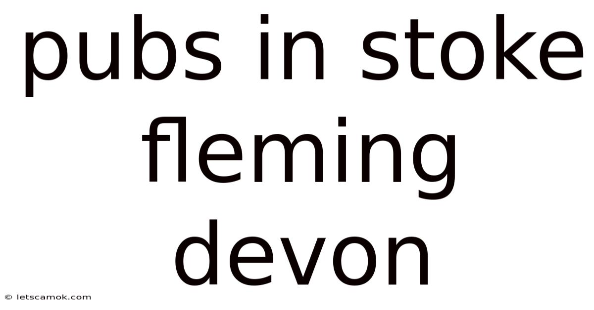 Pubs In Stoke Fleming Devon