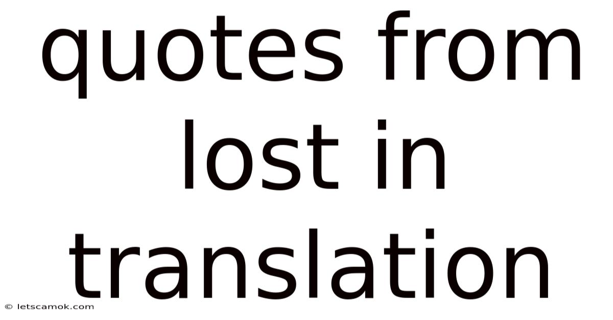 Quotes From Lost In Translation