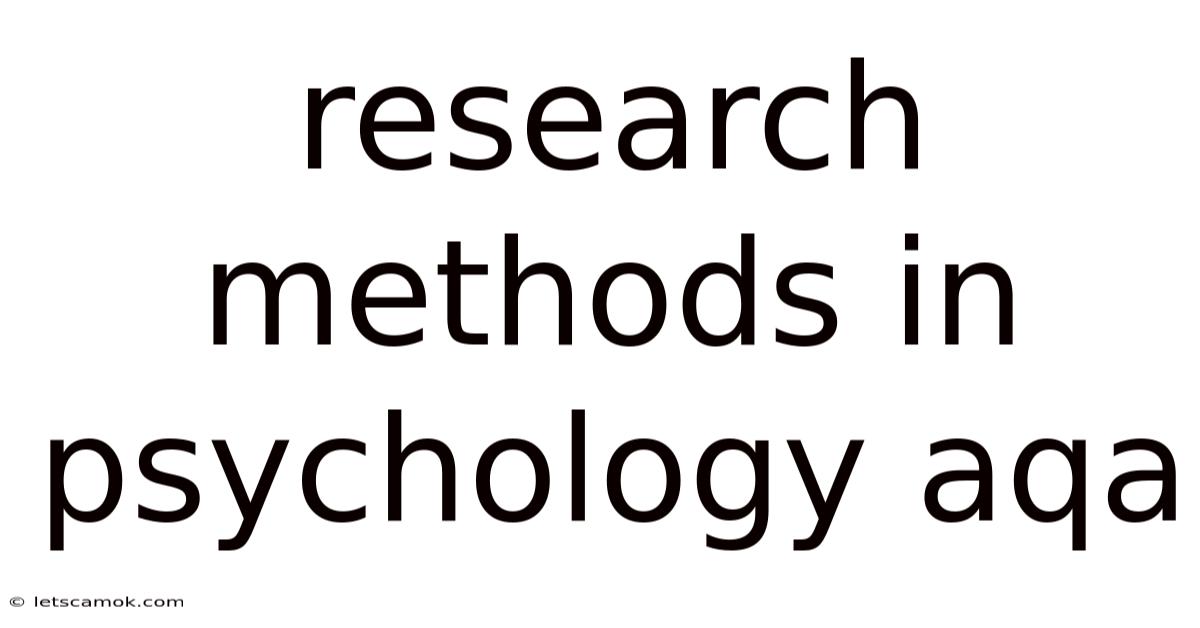 Research Methods In Psychology Aqa