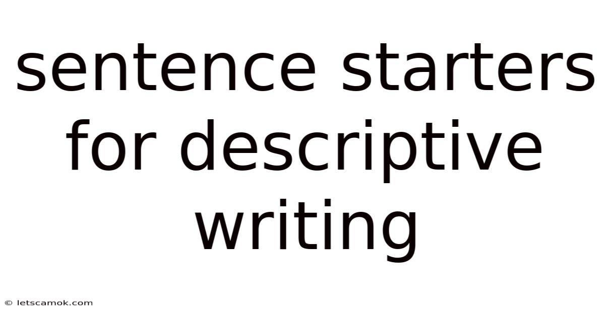 Sentence Starters For Descriptive Writing