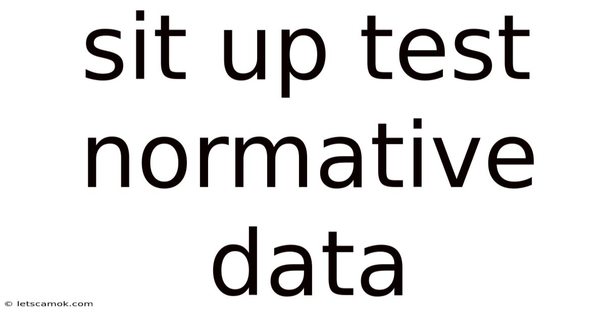 Sit Up Test Normative Data