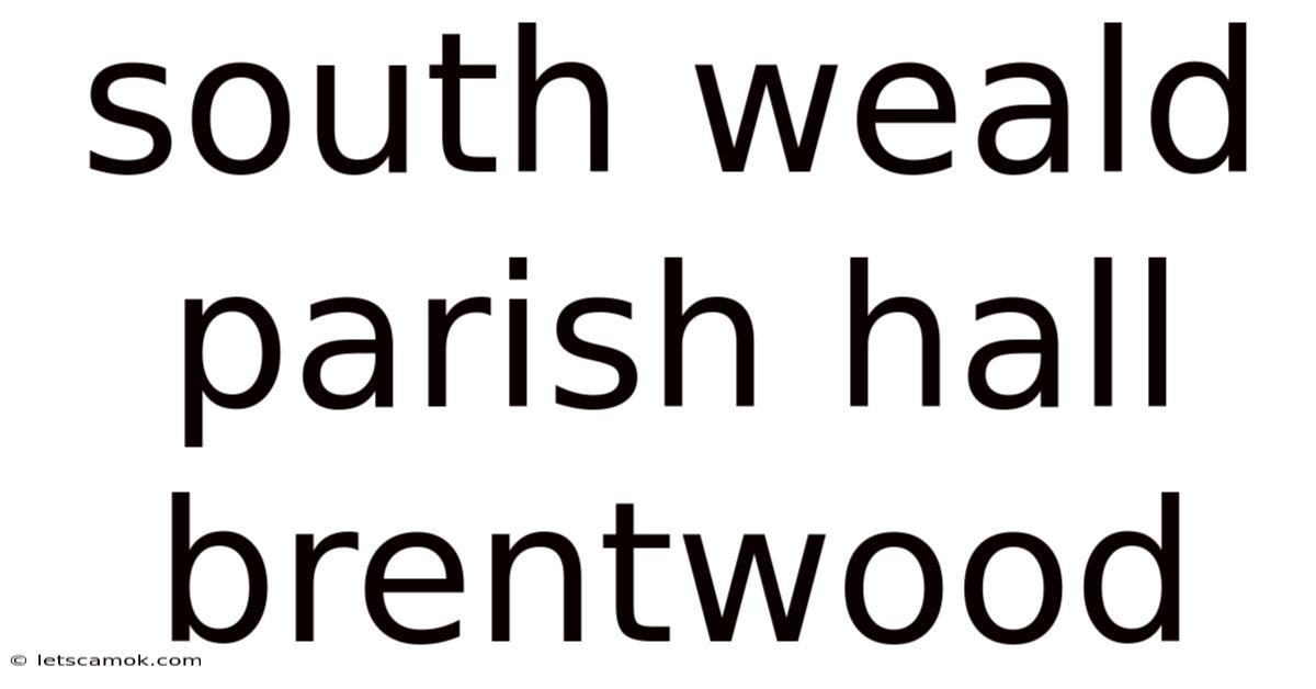 South Weald Parish Hall Brentwood