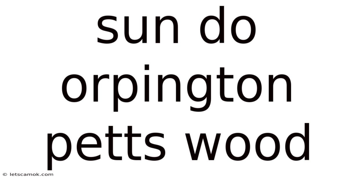 Sun Do Orpington Petts Wood