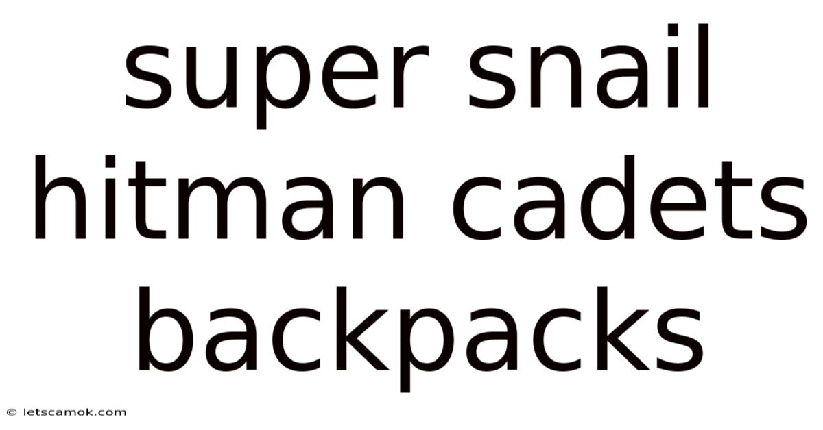 Super Snail Hitman Cadets Backpacks