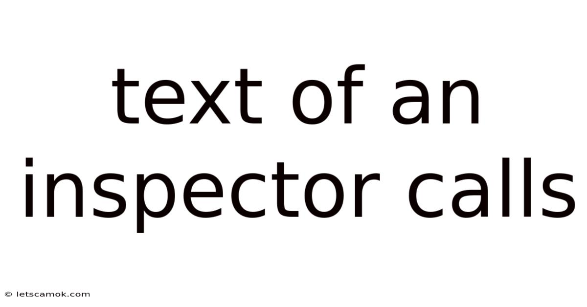 Text Of An Inspector Calls