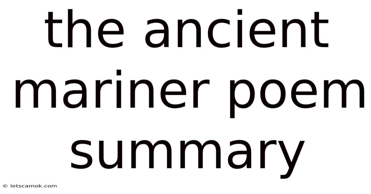 The Ancient Mariner Poem Summary