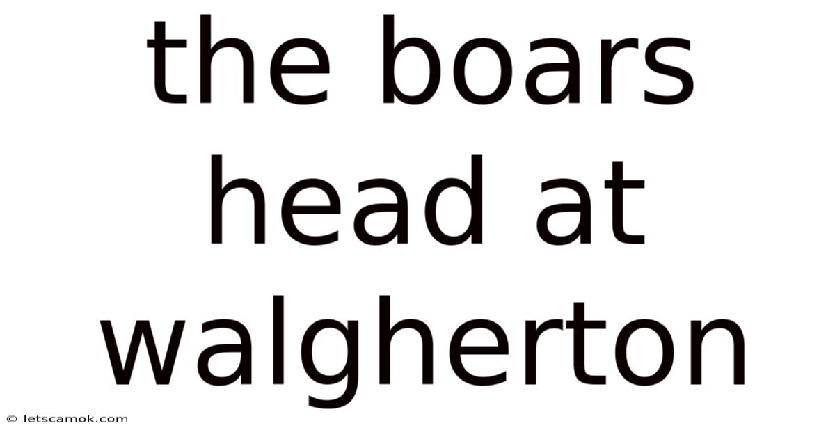 The Boars Head At Walgherton