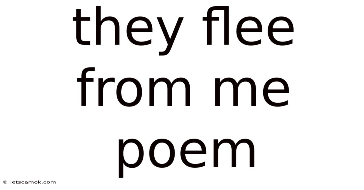 They Flee From Me Poem