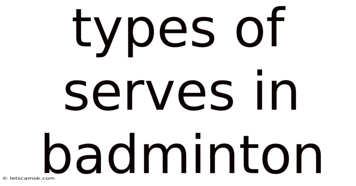 Types Of Serves In Badminton