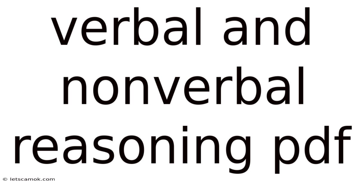 Verbal And Nonverbal Reasoning Pdf
