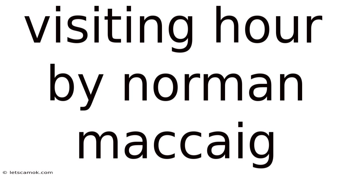 Visiting Hour By Norman Maccaig