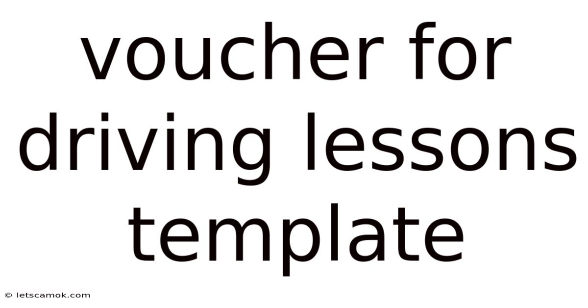 Voucher For Driving Lessons Template