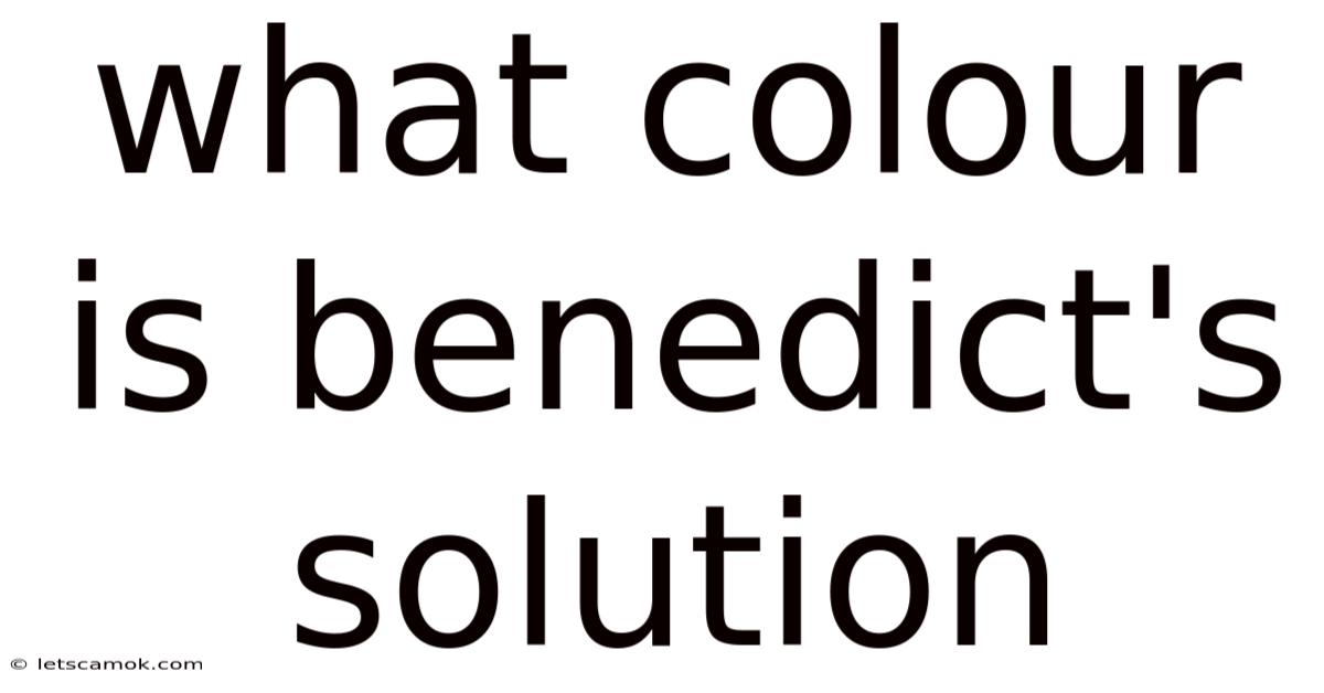 What Colour Is Benedict's Solution