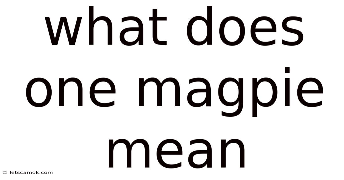 What Does One Magpie Mean