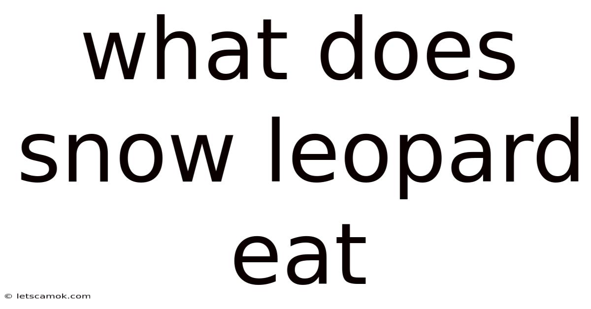 What Does Snow Leopard Eat