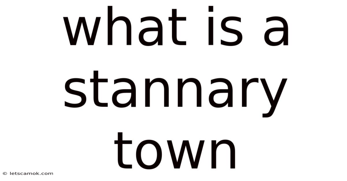 What Is A Stannary Town