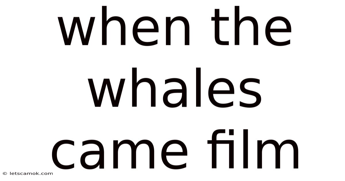 When The Whales Came Film