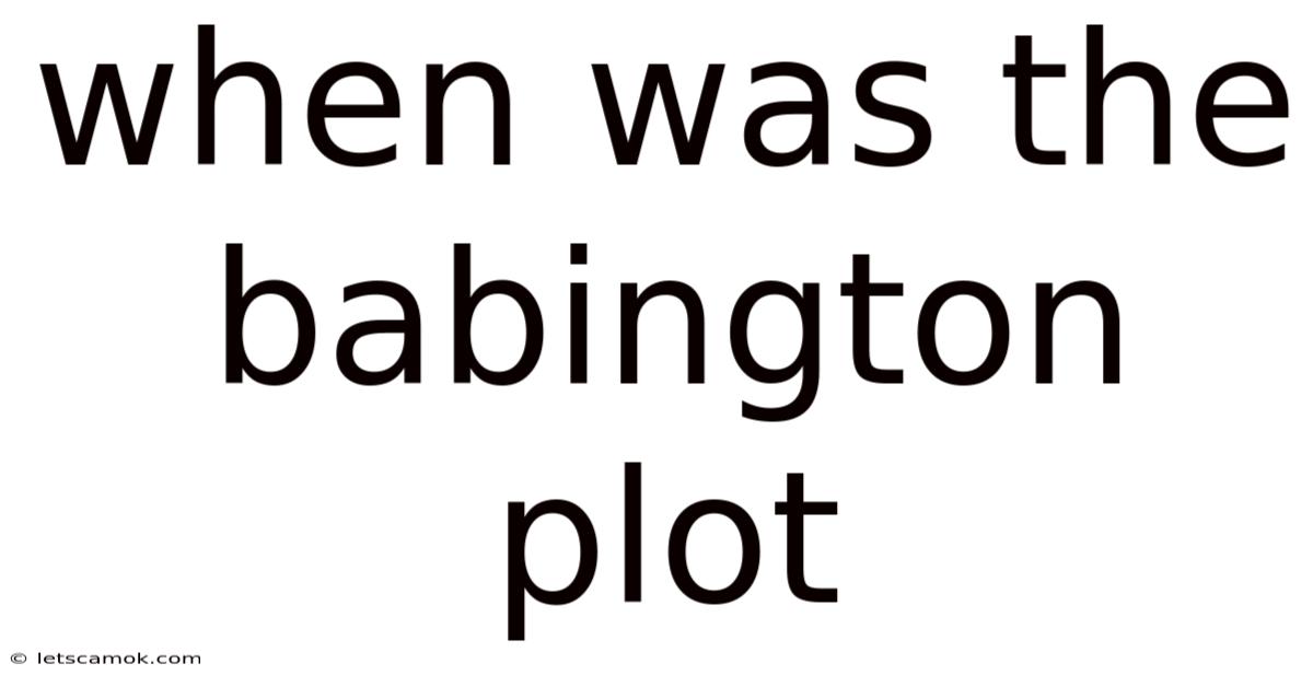 When Was The Babington Plot
