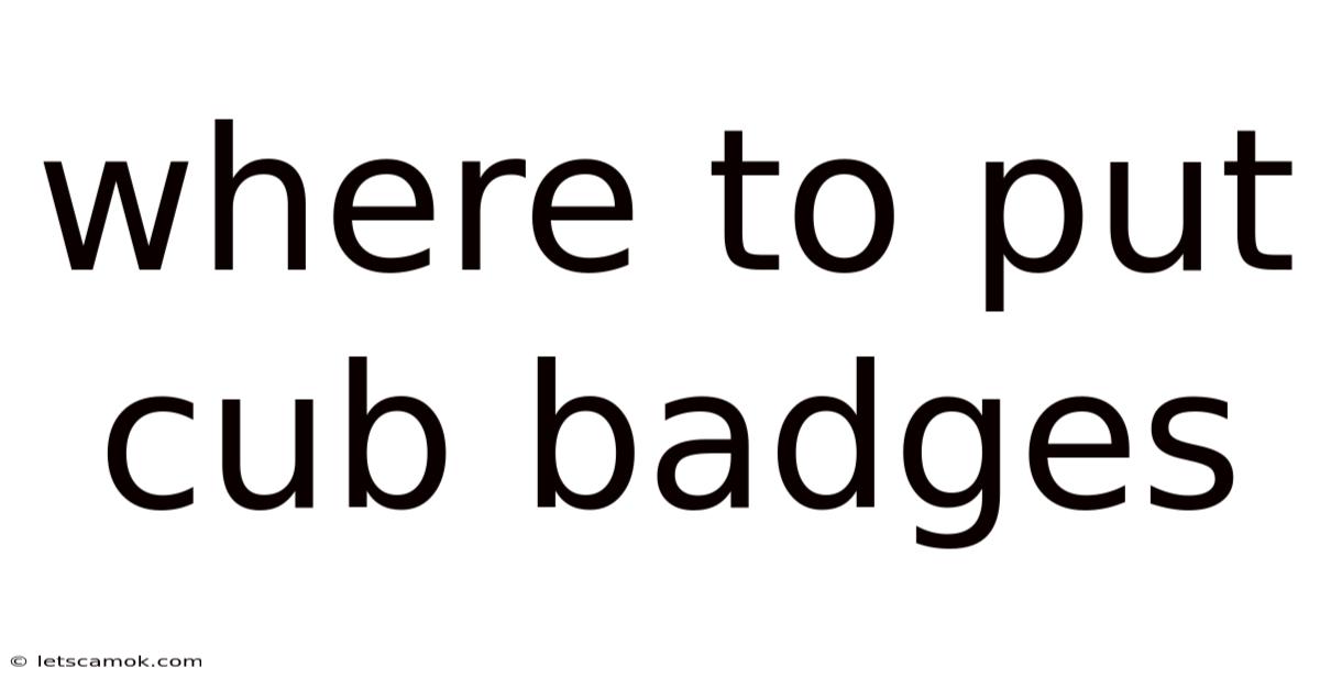 Where To Put Cub Badges