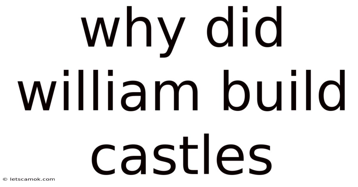 Why Did William Build Castles