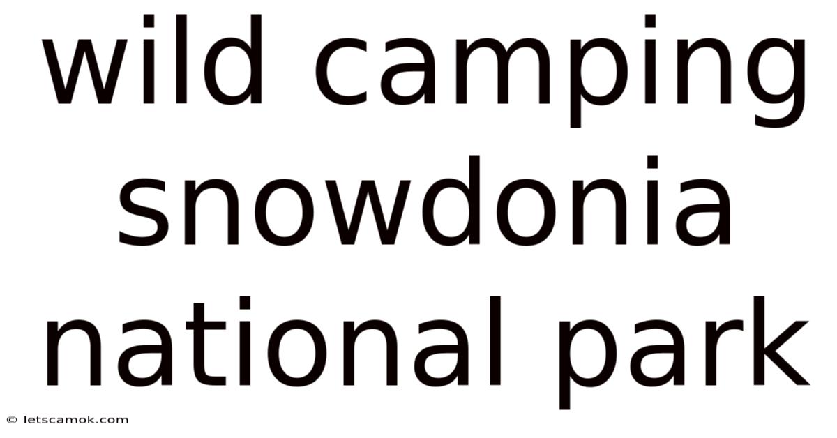 Wild Camping Snowdonia National Park