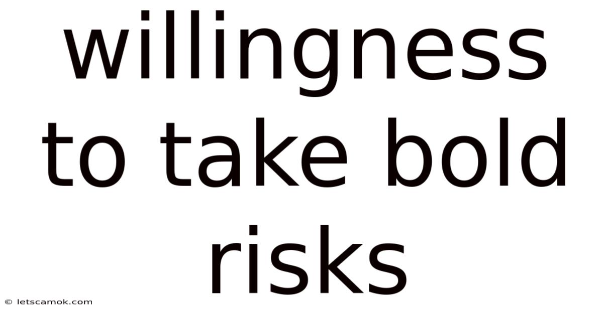 Willingness To Take Bold Risks