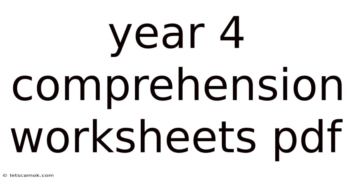 Year 4 Comprehension Worksheets Pdf
